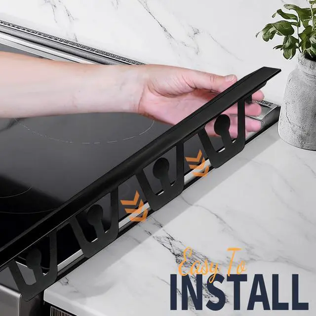 Alt view image 6 of 7 - T-Shape Stove Gap Covers Stainless Steel, 2 Pack Stove Gap Filler Easy Retractable Length 13.8" to 27.5", Width 1.85" - Oven Gap Filler Stove Guards Range Trim Kit