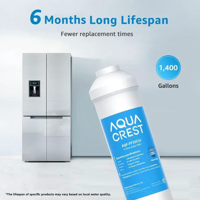 Alt view image 4 of 7 - FF35C5J Inline Water Filter Replacement, NSF/ANSI 42 Certified | 1/4 Quick-Connect Replacement for Refrigerator, Post-Carbon Filter for Reverse Osmosis Systems, 6-12 Months (NO Fittings)