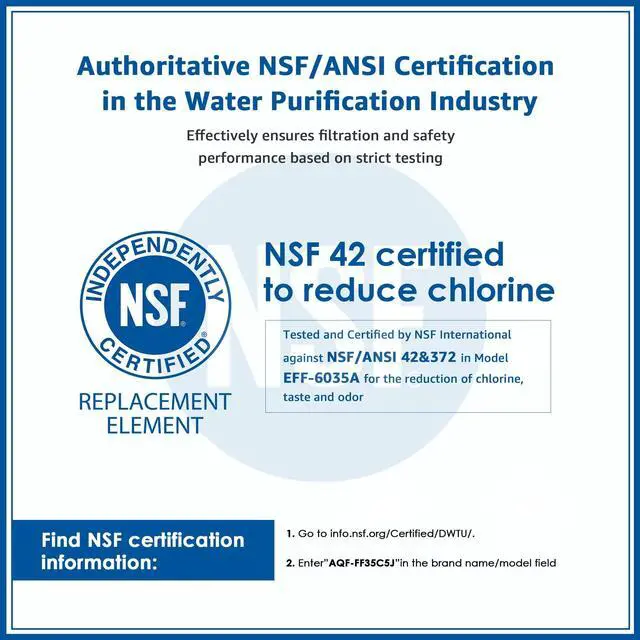Alt view image 7 of 7 - FF35C5J Inline Water Filter Replacement, NSF/ANSI 42 Certified | 1/4 Quick-Connect Replacement for Refrigerator, Post-Carbon Filter for Reverse Osmosis Systems, 6-12 Months (NO Fittings)