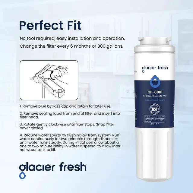 Alt view image 6 of 6 - UKF8001 Whirlpool Refrigerator Water Filter 4, 4 Pack