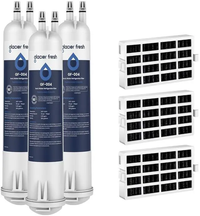 Main image of EDR3RXD1 Water Filter & W10311524 Air Filter, 3+3 PACK | KAD3RXD1, WHR3RXD1, 4396841, 4396710, Filter 3, 46-9083,46-9030, 9030, 9083 Refrigerator Water Filter