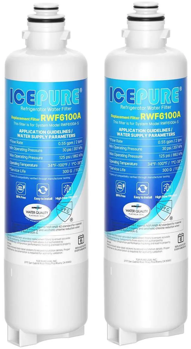 Main image of BORPLFTR50 Replacement for Bosch 11025825 Ultra Clarity Pro Refrigerator Water Filter, Compatible with 12033030, 12028325,BORPLFTR55, B36CT80SNS, B36CL80ENS, WFC100MF, KWF 2000, 2PACK