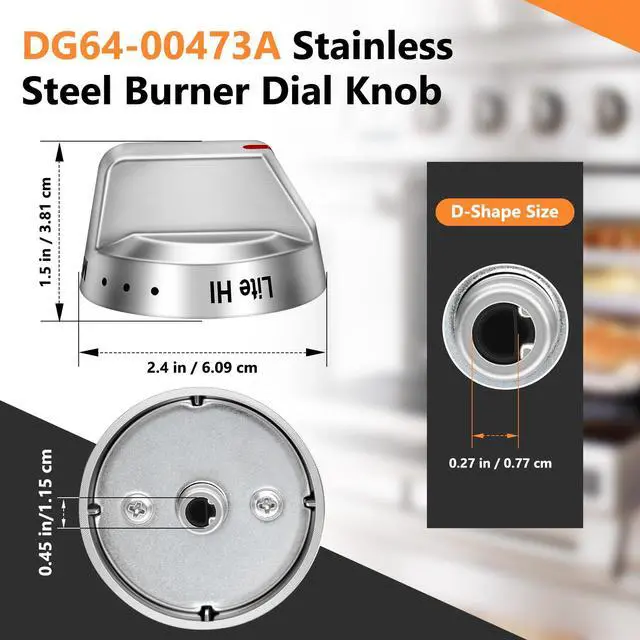 Alt view image 2 of 7 - DG64-00473A Gas Stove Control Knob Replacement Compatible with Samsung 5pcs | Gas Stove Knob Replaces Nx58h5600ss Nx58f5700ws Nx58h5650ws Nx58j7750ss Nx58m6850ss Burner Dial For Single Burner Head