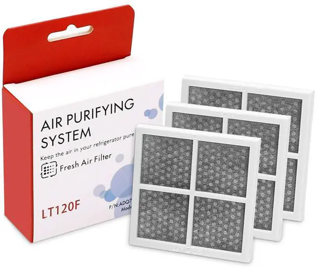 Main image of 3 Pack LT120F Refrigerator Air Filter Replacement for LG Kenmore 9918 | Compatible with LG LT120F Kenmore Elite 46-9918 469918 9918 Replaces ADQ73214402 ADQ73214403 ADQ73214404