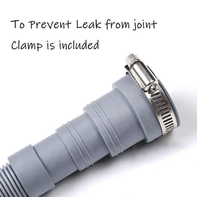 Alt view image 3 of 7 - 23 Feet Universal Washing Machine Drain Hose Flexible Dishwasher Drain Hose Extension Kits Corrugated Washer Hose w/ 1 Adapter 4 Clamps 1 U-Bend Holder