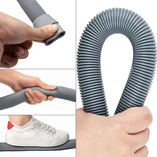 Alt view image 6 of 7 - 10 Feet Universal Washing Machine Drain Hose Flexible Dishwasher Drain Hose Extension Kits Corrugated Washer Hose w/ 1 Adapter 4 Clamps 1 U-Bend Holder
