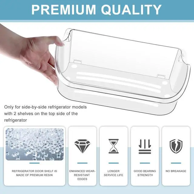 Alt view image 6 of 6 - Upgraded 240356402 Refrigerator Door Bin (Length 15.38") | Compatible with Frigi.daire Refrigerator Door Shelf Parts LFSS2612TF0 LFSS2612TE0 FFSS2615TE0 FFSS2615TS0 Door Shelf Shelves