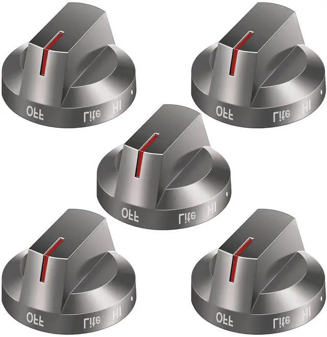 Main image of DG94-03500A/Z DG94-03500X Stove Knob for Samsung Range Oven, 5-Pack | Gas/Electric Range Knobs Replacement for Samsung, Compatible with NX60T8311SG/AA, Blackish-gray