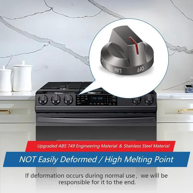 Alt view image 4 of 5 - DG94-03500A/Z DG94-03500X Stove Knob for Samsung Range Oven, 5-Pack | Gas/Electric Range Knobs Replacement for Samsung, Compatible with NX60T8311SG/AA, Blackish-gray