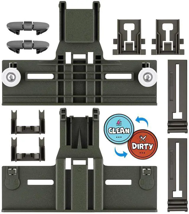 Main image of Upgraded W10350375 W10712395 Dishwasher Top Rack Adjuster Replacement Parts | Whirlpool Dishwasher Parts WDT750SAHZ0 WDTA50SAHZ0 DWDT730PAHZ0 Upper Rack Parts,Fits Kenmore 665 Dishwasher Top Rack Kits