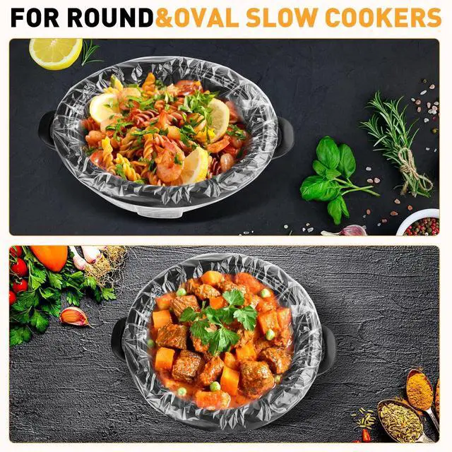 Alt view image 5 of 6 - 100 Pack Slow Cooker Liners, Large Size 13"x 21" Cooking Bags | Disposable Plastic Slow Cooker Bags Liners Fits 3-8 Quarts, BPA Free, Suitable for Oval & Round Pot