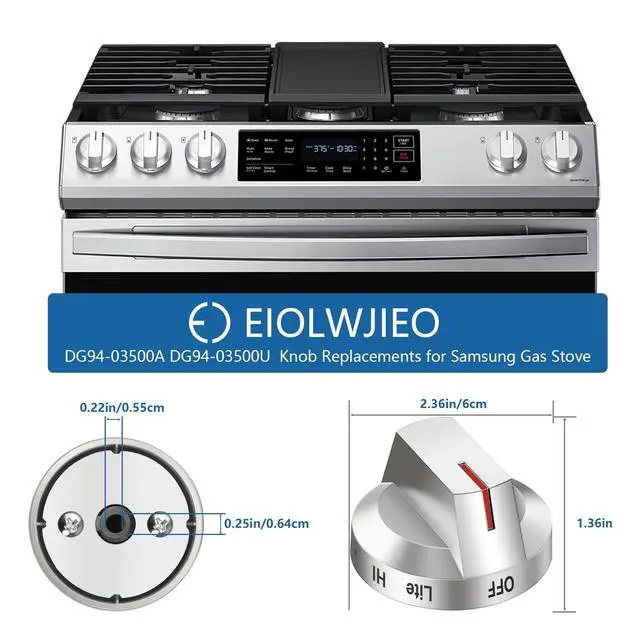 Alt view image 5 of 7 - DG94-03500A/Z Stove Knobs Replace for Samsung Gas/Electric Range, 5 Pack | DG94-03500U DG94-03500A DG94-04396A Range Oven Knobs, Compatible with NX60T8111SS NX60T8311SS NX60T8711SS