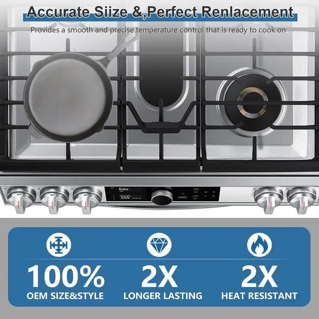 Alt view image 6 of 7 - DG94-03500A/Z Stove Knobs Replace for Samsung Gas/Electric Range, 5 Pack | DG94-03500U DG94-03500A DG94-04396A Range Oven Knobs, Compatible with NX60T8111SS NX60T8311SS NX60T8711SS
