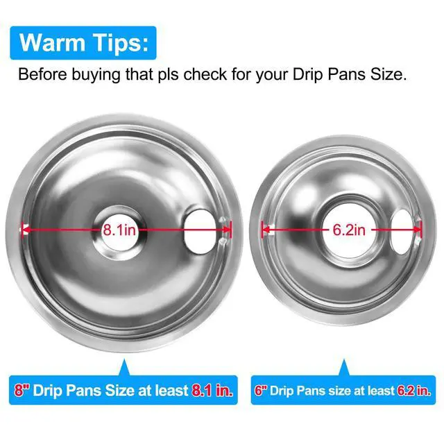 Alt view image 6 of 6 - 4 Pack MP22YA Electric Range Burner Element Unit Set - 2 pcs MP15YA 6" and 2 pcs MP21YA 8" Replacement for Hardwick & Kenmore & Maytag & Norge & Whirlpool Electric Range Stove