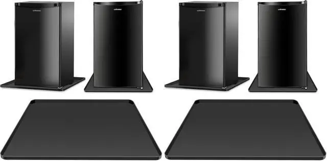 Main image of Mini Fridge Silicone Mat,24''x24''x0.5''-Fridge Drip Tray Concave and convex design is leak-Proof and Non-Slip Perfectly Compatible with Washer, Dryer, Wine Cooler, Dishwasher ect (Black) (Pack of 2)