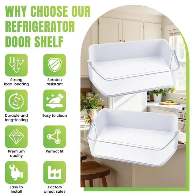 Alt view image 7 of 7 - DA97-12650A(RIGHT) & DA97-12657A(LEFT) Refrigerator Door Shelf | Fit for Refrigerator Parts RF260BEAESR RF261BEAESR RF261BEAESP RF260BEAEWW with 2 Egg Trays