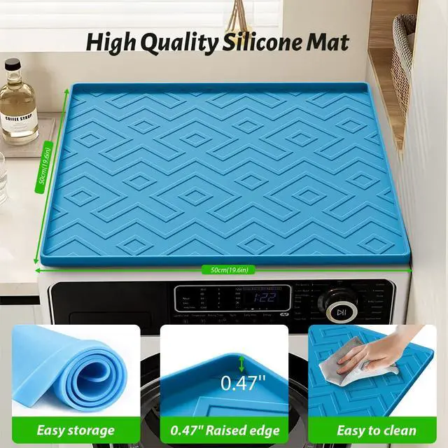 Alt view image 2 of 6 - Silicone Mini Fridge Mat 19.7"x19.7" Non-Slip, Waterproof Drip Tray for Refrigerators, Washing Machines, Dryers, Dishwashers & Wine Coolers
