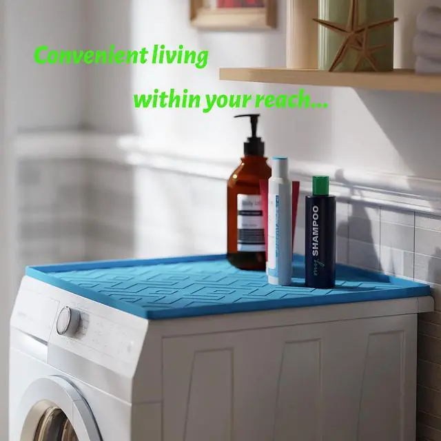 Alt view image 6 of 6 - Silicone Mini Fridge Mat 19.7"x19.7" Non-Slip, Waterproof Drip Tray for Refrigerators, Washing Machines, Dryers, Dishwashers & Wine Coolers