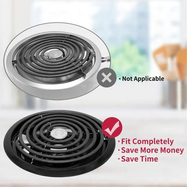 Alt view image 4 of 7 - GE Drip Pans and Stove Burner Element Unit Set, Perfectly Fit WB30M1 & WB30M2 -Replacement for GE Hotpoint Kenmore Stove TopBlack
