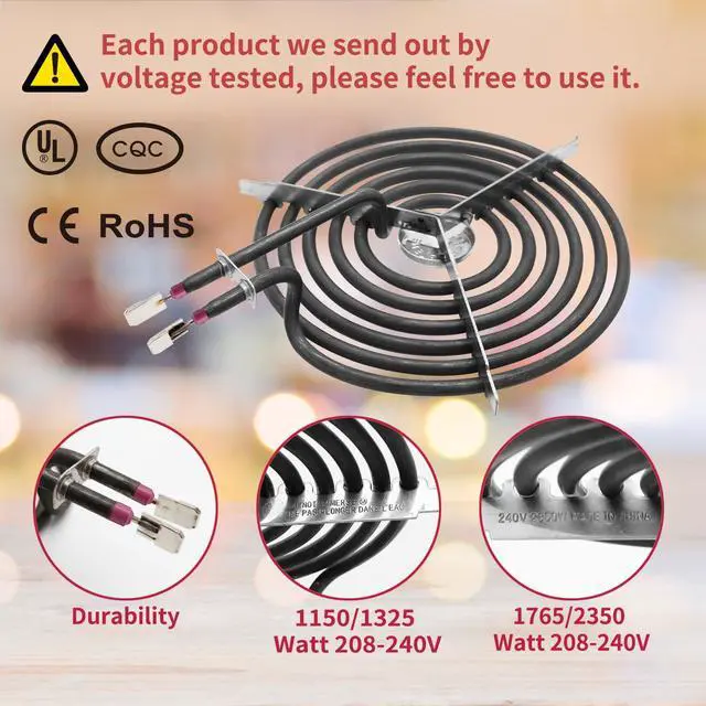 Alt view image 6 of 7 - GE Drip Pans and Stove Burner Element Unit Set, Perfectly Fit WB30M1 & WB30M2 -Replacement for GE Hotpoint Kenmore Stove TopBlack