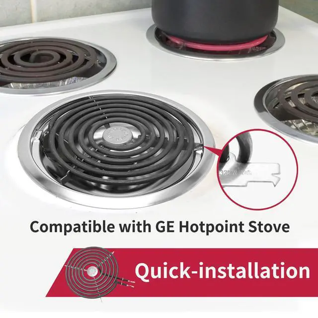 Alt view image 2 of 7 - GE Drip Pans and Stove Burner Element Unit Set, Perfectly Fit WB30M1 & WB30M2 -Replacement for GE Hotpoint Stove Top
