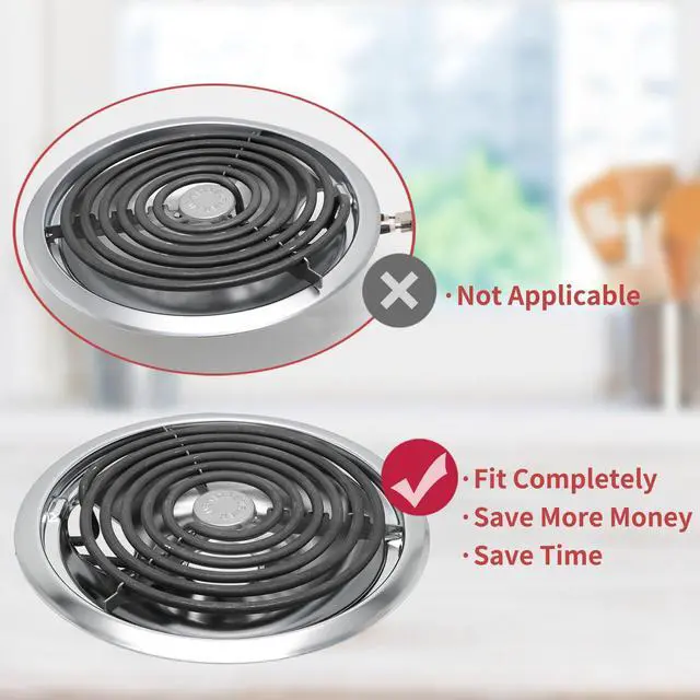 Alt view image 4 of 7 - GE Drip Pans and Stove Burner Element Unit Set, Perfectly Fit WB30M1 & WB30M2 -Replacement for GE Hotpoint Stove Top