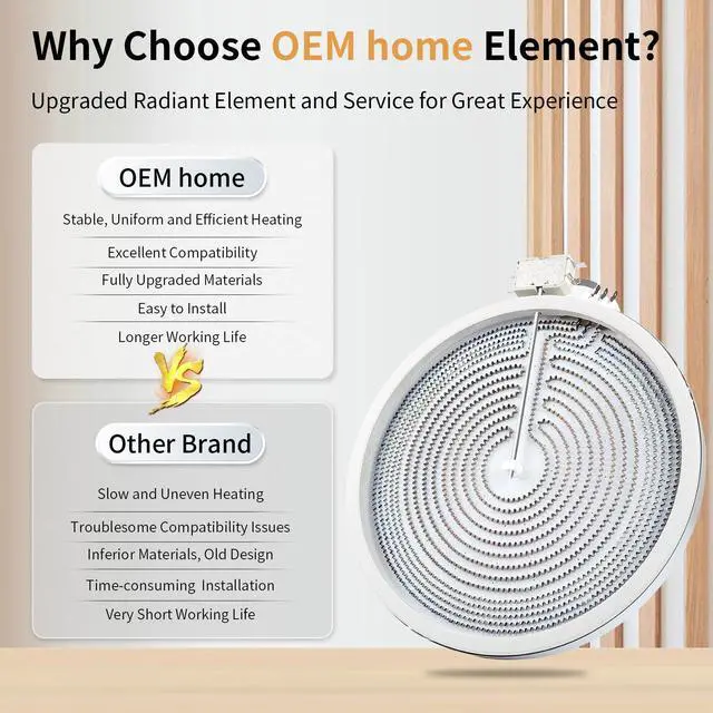 Alt view image 6 of 7 - WB30T10130 12"/9" Dual Haliant Surface Element for GE Stove | Upgraded 12-inch Electric Range Burner Replacement for GE Stove, Replace AP4344395 AH2321564 1474216