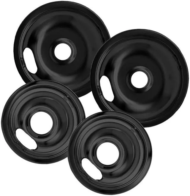 Main image of Electric Stove Drip Pans Set of 4 (2 x 6-Inch & 2 x 8-Inch) Stove Drip Pans for Electric Stove for Whirlpool, Maytag, KitchenAid & More Compatible with W10290350 & W10290353 Stove Burner Drip Pan