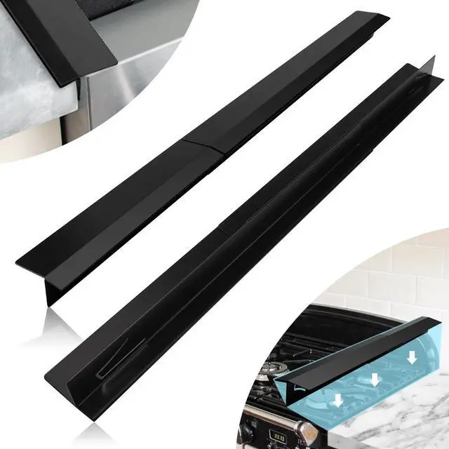 Main image of 16.5"-33" Stove Gap Covers Stainless Steel 2PCS, Stove Gap Filler, Black | Oven Side Gap Filler, Kitchen Range Trim Kit, Stove Gap Guard Between Stove and Counter, Heat Resistant & Effectively Protect