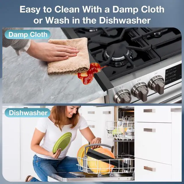 Alt view image 6 of 7 - 16.5"-33" Stove Gap Covers Stainless Steel 2PCS, Stove Gap Filler, Black | Oven Side Gap Filler, Kitchen Range Trim Kit, Stove Gap Guard Between Stove and Counter, Heat Resistant & Effectively Protect