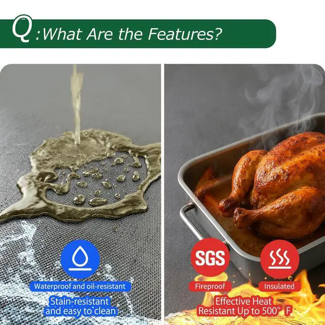 Alt view image 5 of 7 - Large Fireproof Stove Top Covers for Electric Stove, Waterproof & Heat Resistant Mat for Glass Top, Stovetop Protector, Anti-Scratch, 36x24 Black