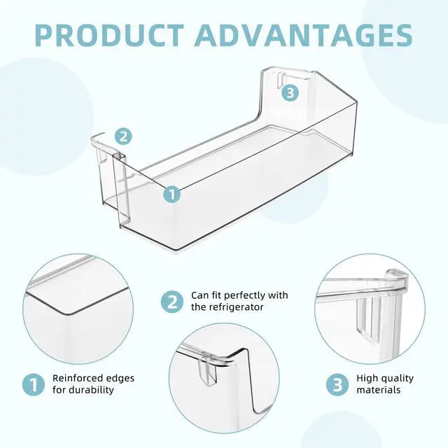 Alt view image 4 of 7 - 2 PACK W10900538 W11239961 Refrigerator Door Shelf Bin (RIGHT) BY | Compatible With Whirl.pool Refrigerator WRS311SDH, WRS325SDH, Replaces Refrigerator Door Shelf AP6333410 PS12578777