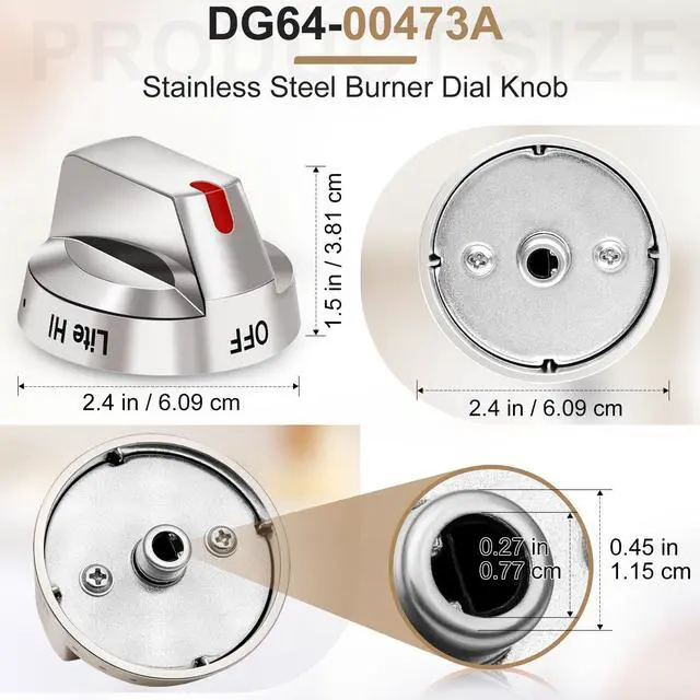 Alt view image 3 of 6 - DG64-00473A Upgraded Gas Stove Knobs Compatible with Samsung Range Stove Knobs Replacements Nx58f5700ws Nx58h5600ss Nx58h5650ws Nx58j7750ss (1pcs)