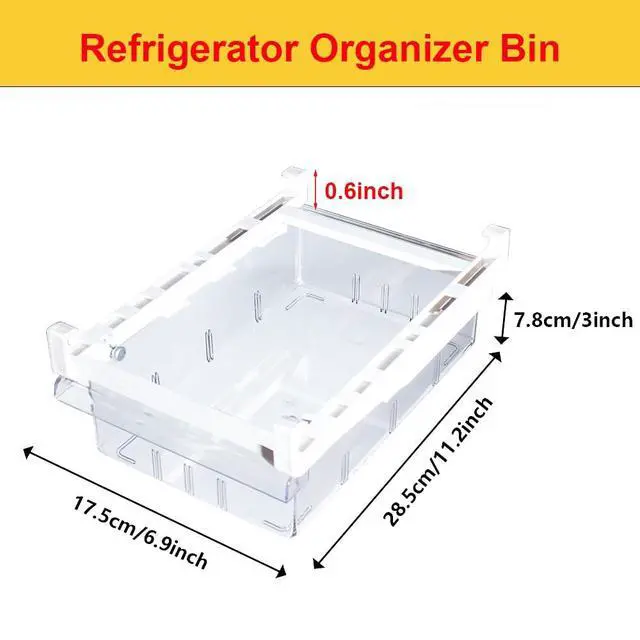 Alt view image 2 of 7 - 2Pcs Refrigerator Organizer Bins Refrigerator Drawer Fridge Organizers | 2Packs Refrigerator Organizer Fridge Egg Drawer, Pull-out Fridge Storage Box Refrigerator Egg Drawer
