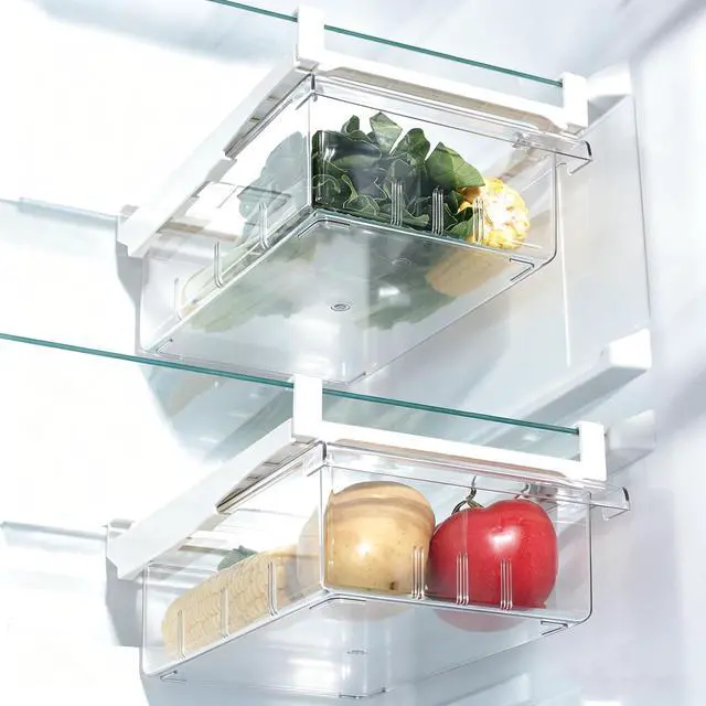 Main image of 2Pcs Refrigerator Organizer Bins Refrigerator Drawer Fridge Organizers | 2Packs Refrigerator Organizer Fridge Egg Drawer, Pull-out Fridge Storage Box Refrigerator Egg Drawer