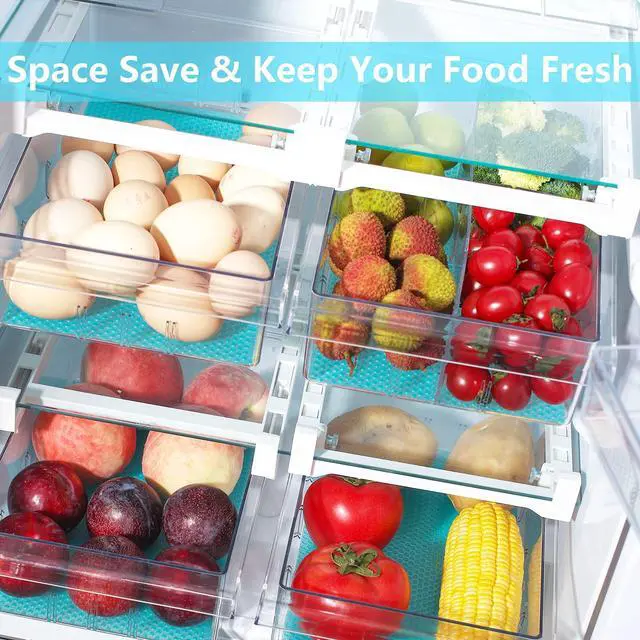 Alt view image 6 of 7 - 2Pcs Refrigerator Organizer Bins Refrigerator Drawer Fridge Organizers | 2Packs Refrigerator Organizer Fridge Egg Drawer, Pull-out Fridge Storage Box Refrigerator Egg Drawer