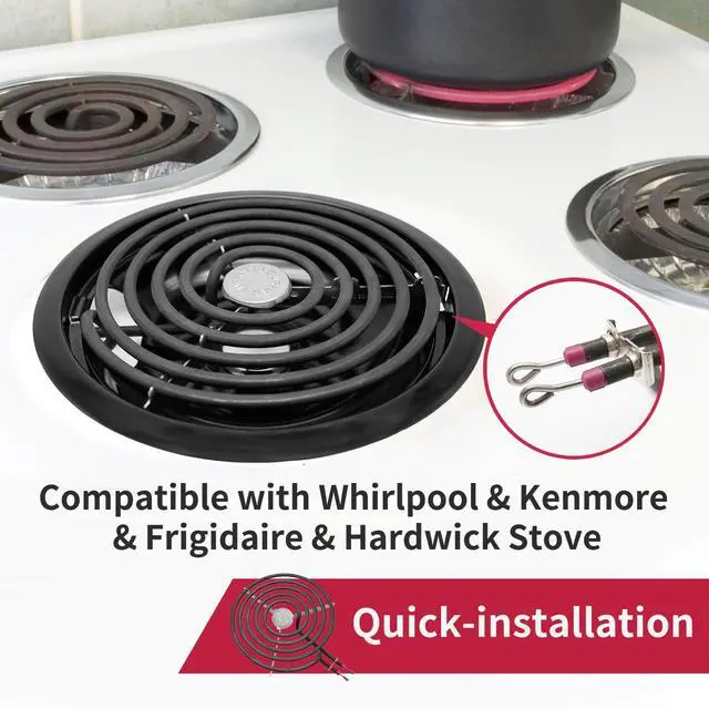 Alt view image 2 of 7 - MP22YA Electric Stove Burner Element Replacement Set & 5304430149 5304430150 4 Pack Black Drip Pans - Perfectly Fit Frigi-daire Ken-more Cros-ley Tap-pan Electric Range Stove Top