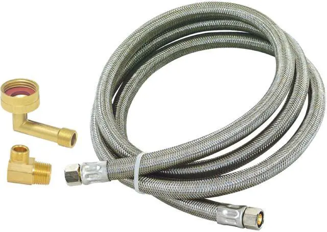 Main image of 10 Ft. Dishwasher Installation Kit, Braided Stainless Steel Supply Line with 3/8 Inch Compression Ends, 41060