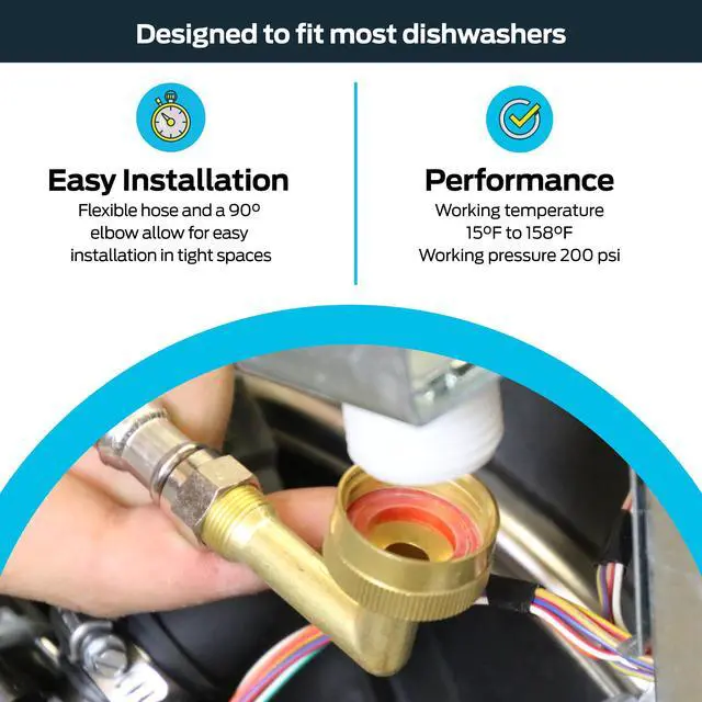 Alt view image 4 of 6 - 10 Ft. Dishwasher Installation Kit, Braided Stainless Steel Supply Line with 3/8 Inch Compression Ends, 41060