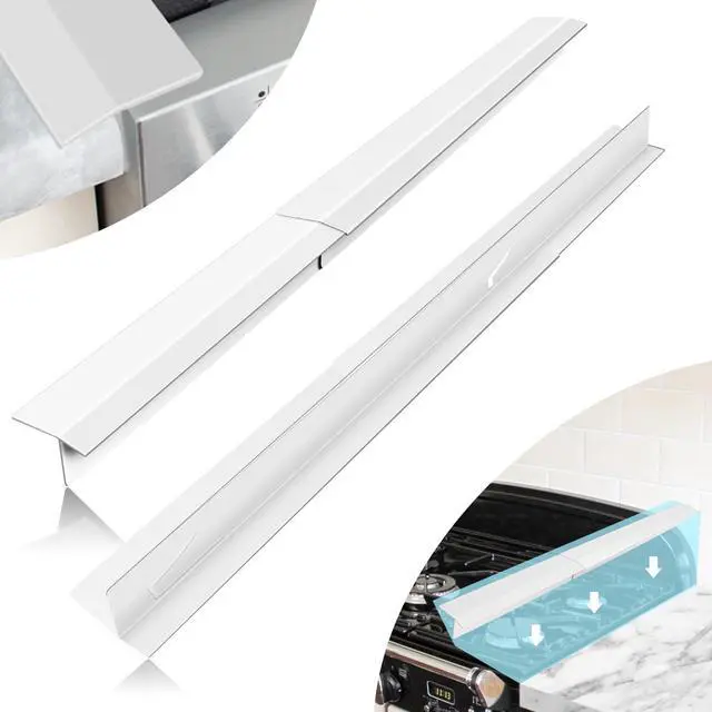 Main image of 16.5"-33" Stove Gap Covers Stainless Steel 2PCS, Stove Gap Filler, White | Oven Side Gap Filler, Kitchen Range Trim Kit, Stove Gap Guard Between Stove and Counter, Heat Resistant & Effectively Protect