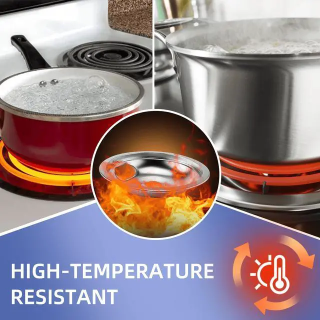 Alt view image 5 of 7 - W10196406 and W10196405 Chrome Stove Burner Drip Pan Set for Whirlpool Amana Maytag Magic-Chef Kenmore Electric Range with Locking Slot, Includes 2 6-Inch and 2 8-Inch Drip Bowls