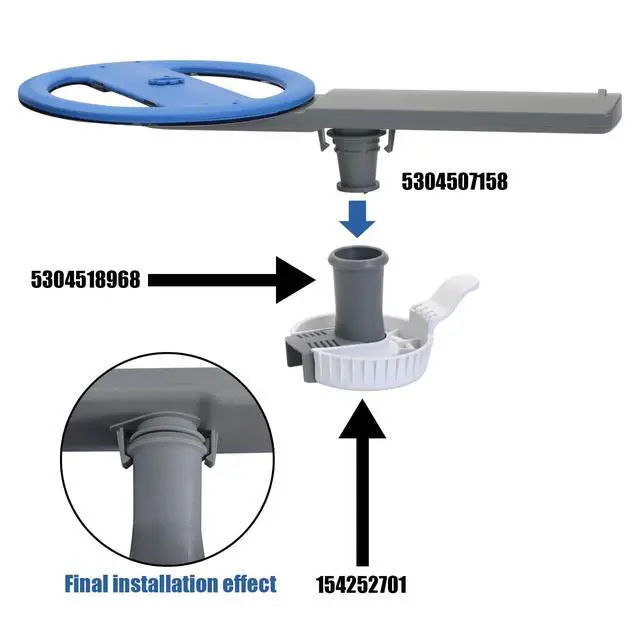 Alt view image 2 of 7 - 5304507158 Dishwashers Spray Arm Assembly for Frigidaire Dishwashers Lower Wash Arm Assembly with Dishwasher Lower Spray Arm Support/Dishwasher Trap Drain Filter