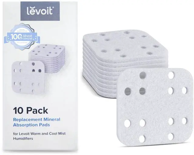 Main image of Humidifier Replacement Filters 10-Pack, Mineral Absorption Pad, Compatible with LV600S, LV600HH, OasisMist450S, Capture Fine Particles in Water Tank to Improve Humidification Efficiency, White