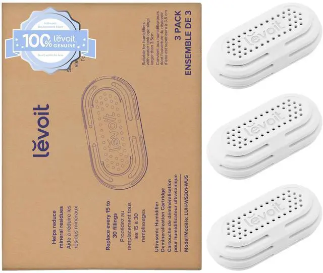 Main image of 3-Pack Humidifier Demineralization Cartridge, Compatible with All Top Fill Humidifiers, Calcium and Magnesium Ion Softening, Ultrasonic Welding Design, APP Reminder, White