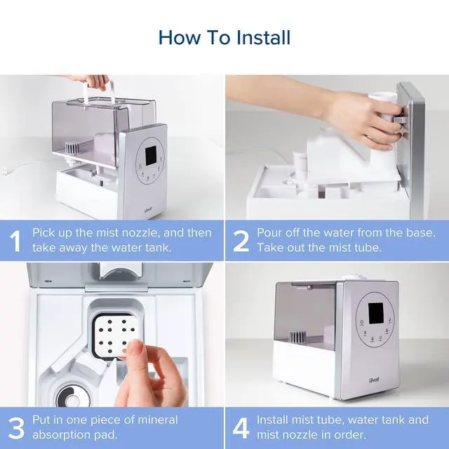 Alt view image 6 of 6 - Humidifier Replacement Filters 10-Pack, Mineral Absorption Pad, Compatible with LV600S, LV600HH, OasisMist450S, Capture Fine Particles in Water Tank to Improve Humidification Efficiency, White