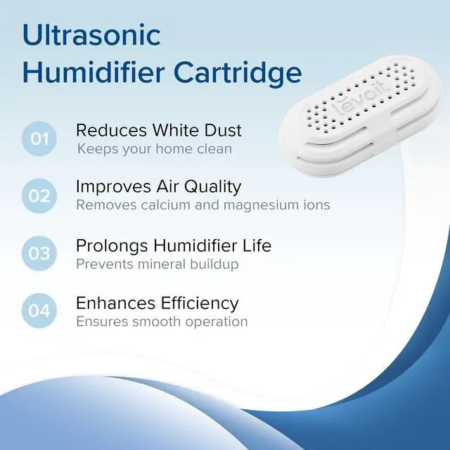 Alt view image 2 of 6 - 3-Pack Humidifier Demineralization Cartridge, Compatible with All Top Fill Humidifiers, Calcium and Magnesium Ion Softening, Ultrasonic Welding Design, APP Reminder, White