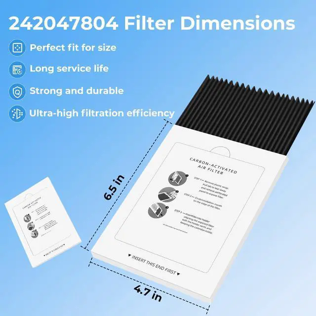 Alt view image 6 of 7 - 242047804 Refrigerator Air Filter Replacement For Frigidaire, 12 Pack | Compatible with Frigidaire PAULTRA Pure Air Ultra and Electrolux EAFCBF Fridge Replace 242061001, 242047801, 242047804