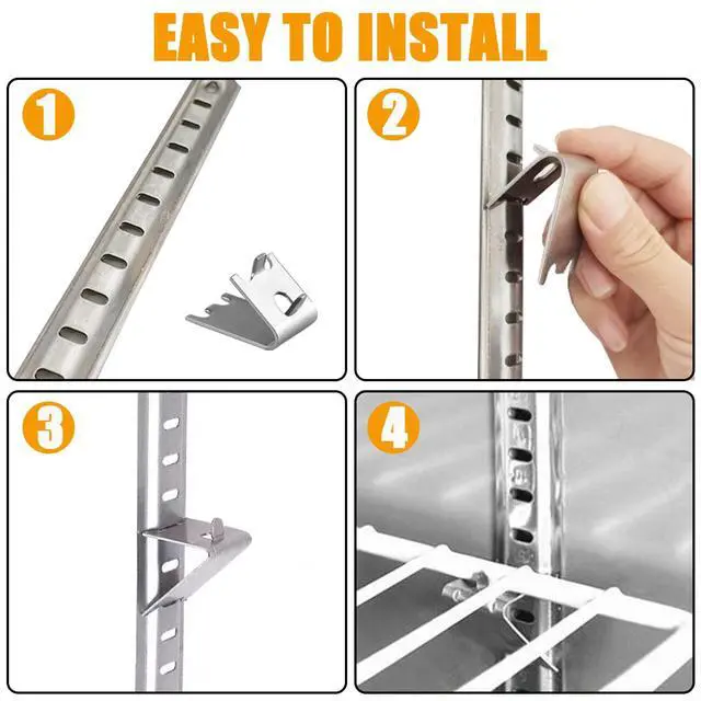 Alt view image 4 of 7 - 32 Pieces 920158 Freezer Shelf Clip,Stainless Steel Shelf Clip for Refrigerator,Freezer Cooler Shelf Support,Replacement Shelf Square Buckles Clips