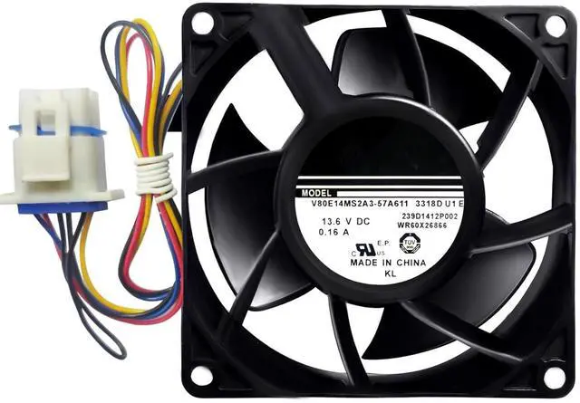 Main image of WR60X35205 WR60X29099 DAZB0838RCM Refrigerator Evaporator Fan Motor, Fit GE Refrigerator Replacement for 197D9873P002 197D9873P003 4590361 4963678 AP6783211 AP6997194 EAP16226575 WR60X20880