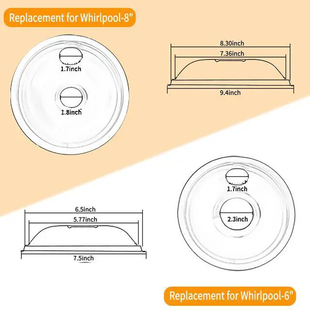 Alt view image 6 of 6 - Chrome Drip Pan Stove Burner Covers, Electric Stove Burner Drip Pans for Whirlpool W10278125, 4 Pack (4x8")